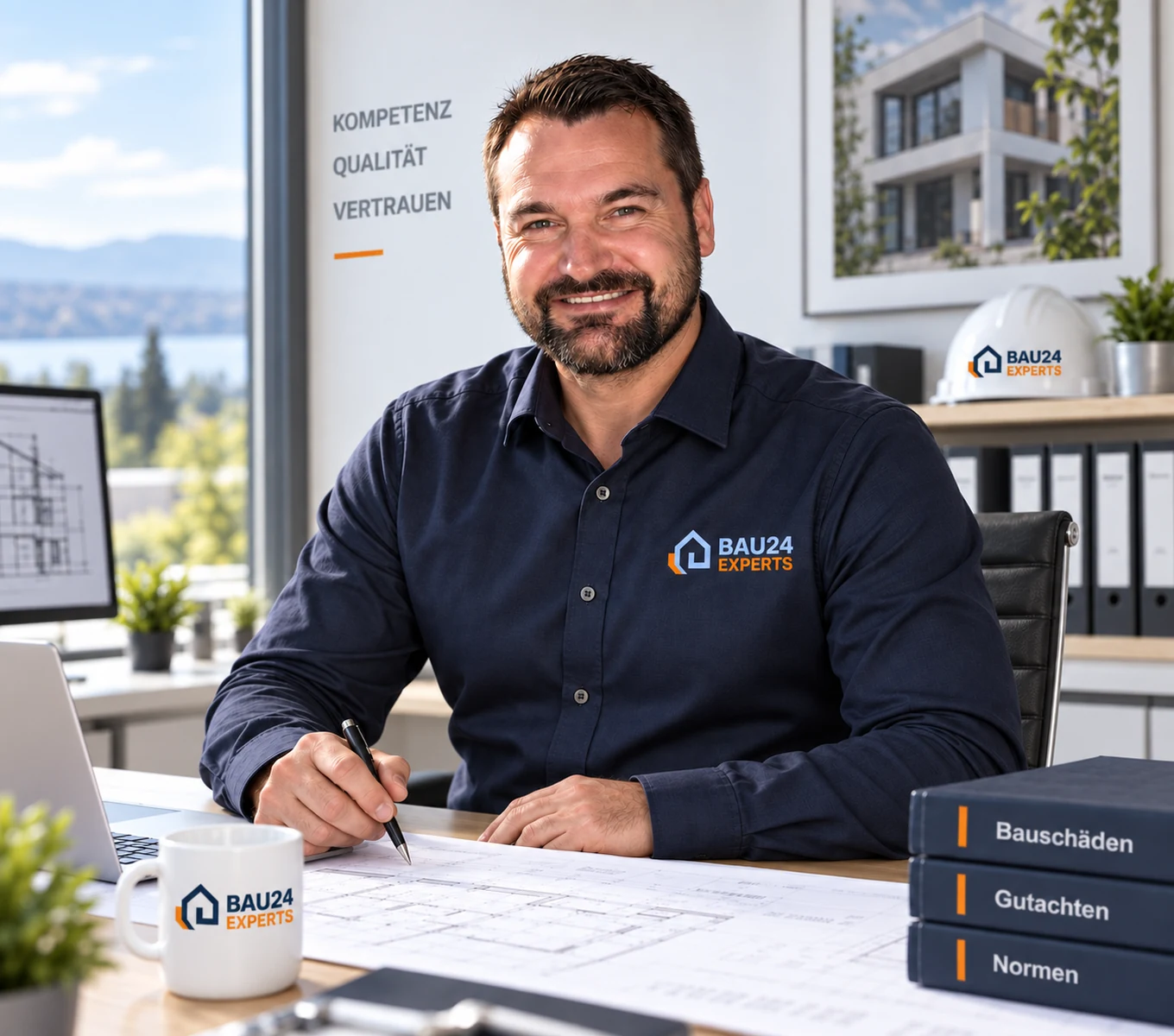 Dirk Baumann von BAU24 EXPERTS im Büro